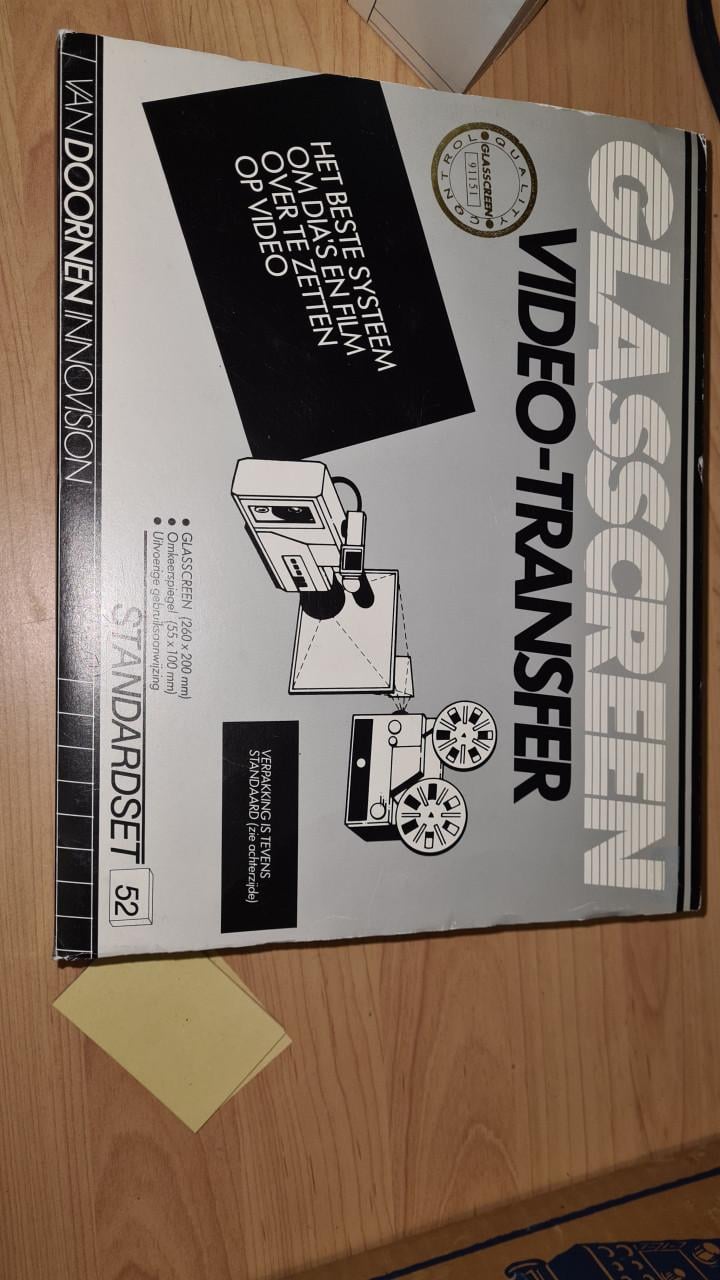 Glasscreen voor kopiëren van smalfilm en dia's