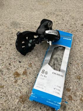 Shimano achterderailleur Altus RD-M310 én ketting CN-HG40