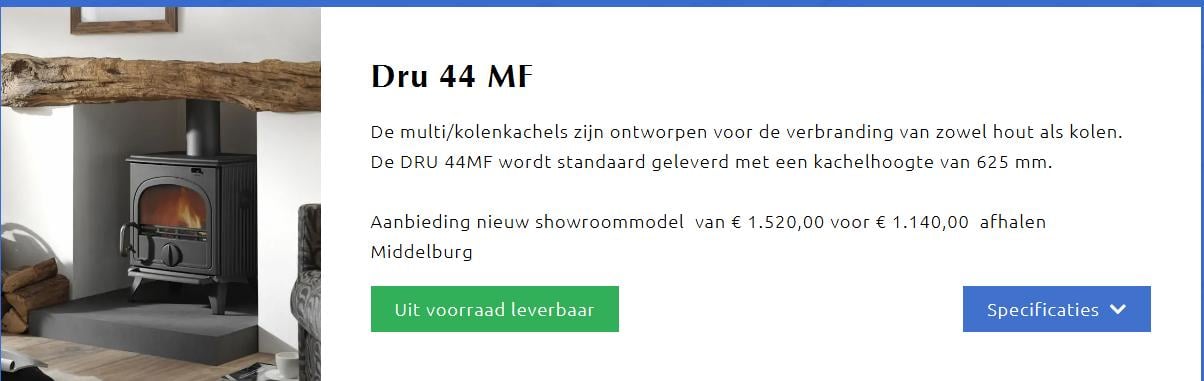 HOUTKACHELS SHOWROOMMODELLEN