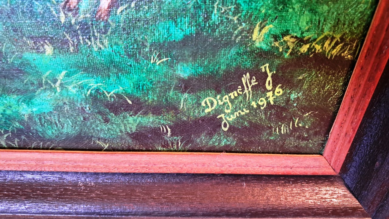 Schilderij meisje met geit