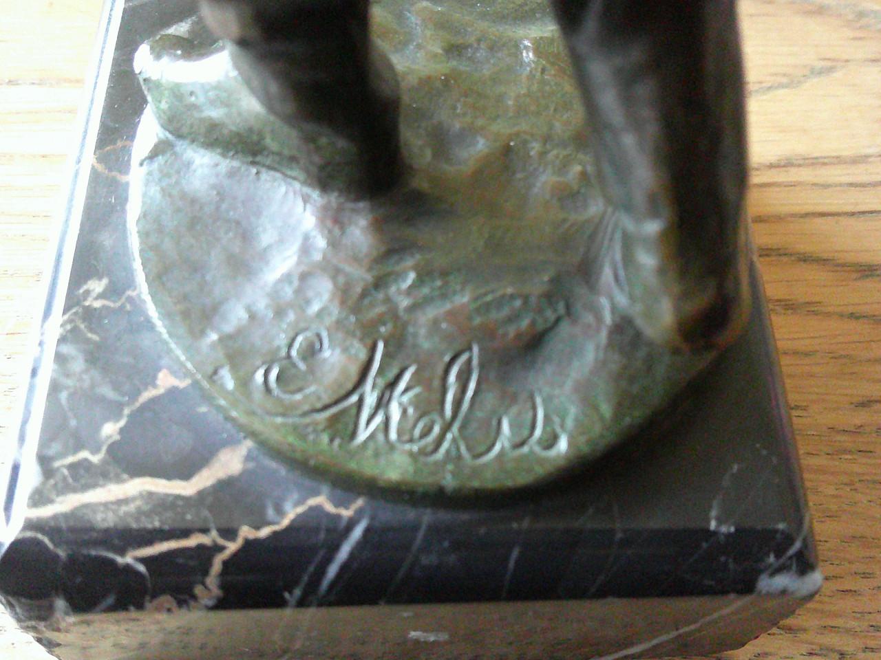 EDWARD MELIS 1880-1843 TWEEKLEURIG GEPATINEERD BRONS