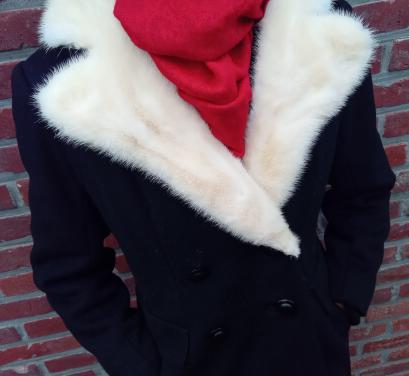 Damesjas met bontkraag