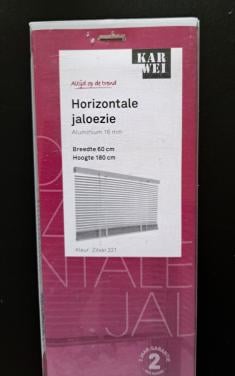 HORIZONTALE ALUMINIUM JALOEZIE 16 mm - 60 x 180 cm - zilverkleur