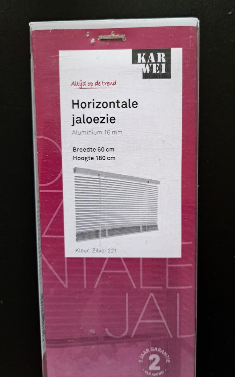 HORIZONTALE ALUMINIUM JALOEZIE 16 mm - 60 x 180 cm - zilverkleur