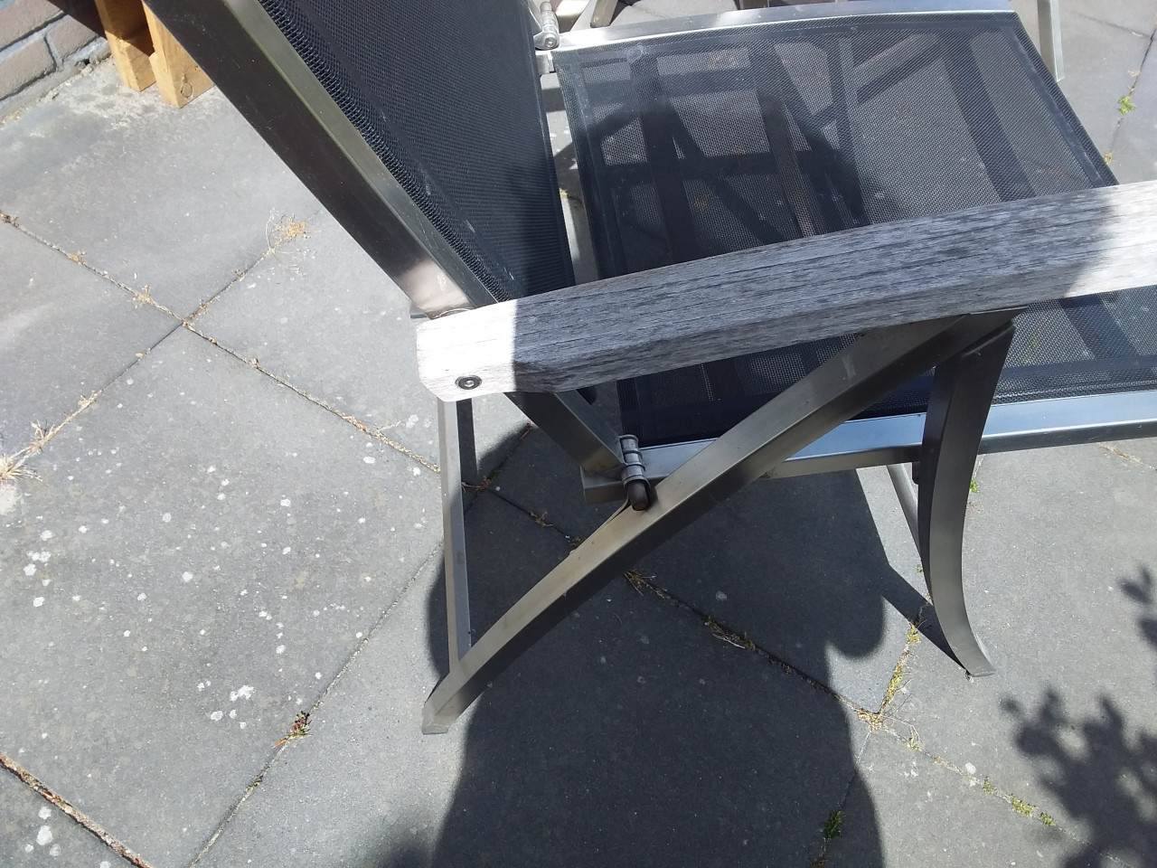 Tuinstoelen verstelbaar RVS met textileen