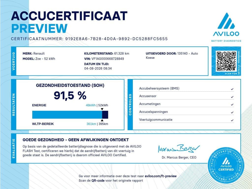 Renault Zoe r135 intens 52 kwh | 91.5% soh | ccs laden | dodehoekdetectie |
