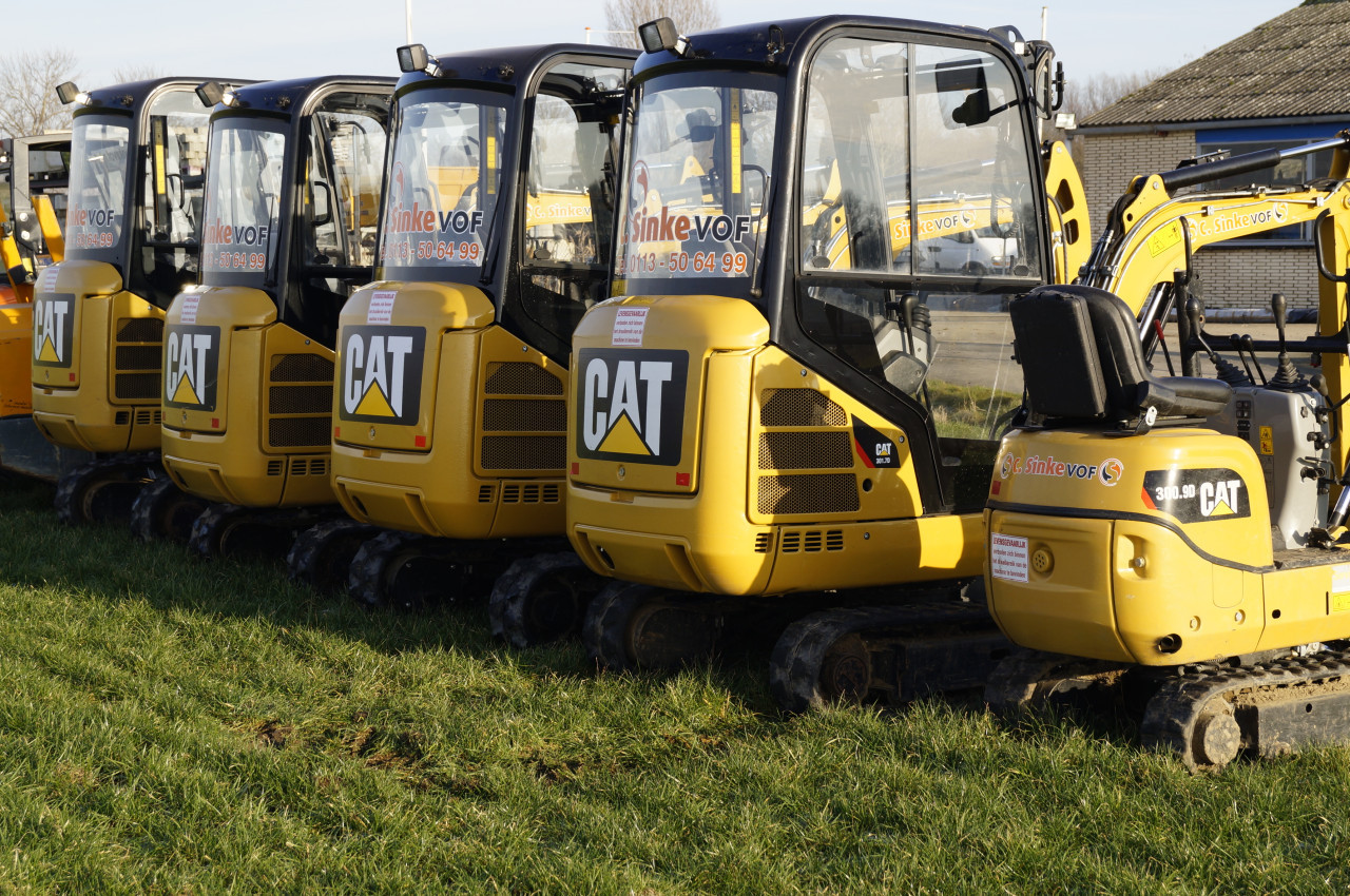 Te huur: Minigraver, graafmachines 0.9T, 2.0T, 2.5T tot 25T