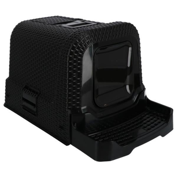 Kattentoilet Rattan Zwart 69x42x41 cm
