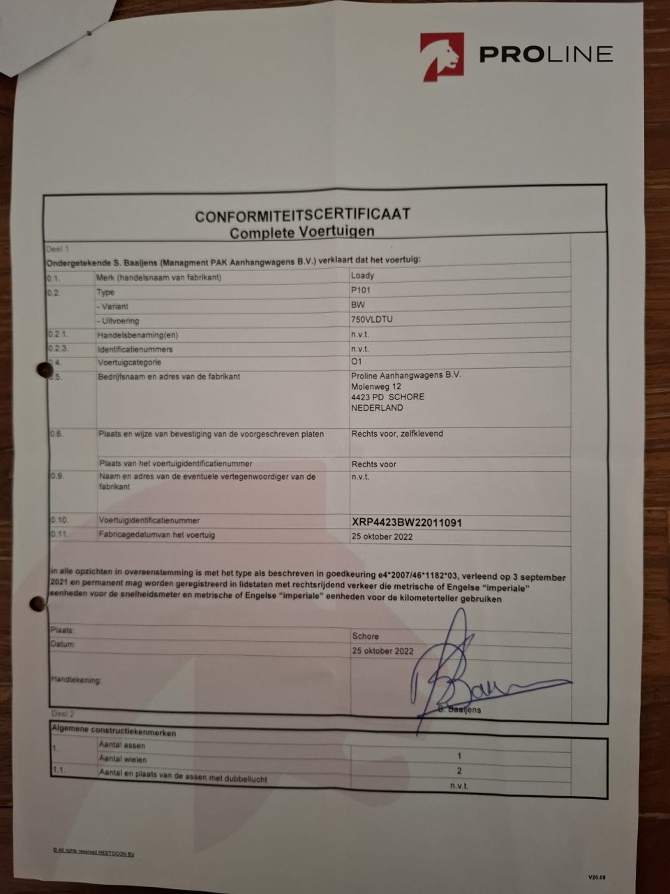 Aanhanger met lier, altijd binnen gestaan