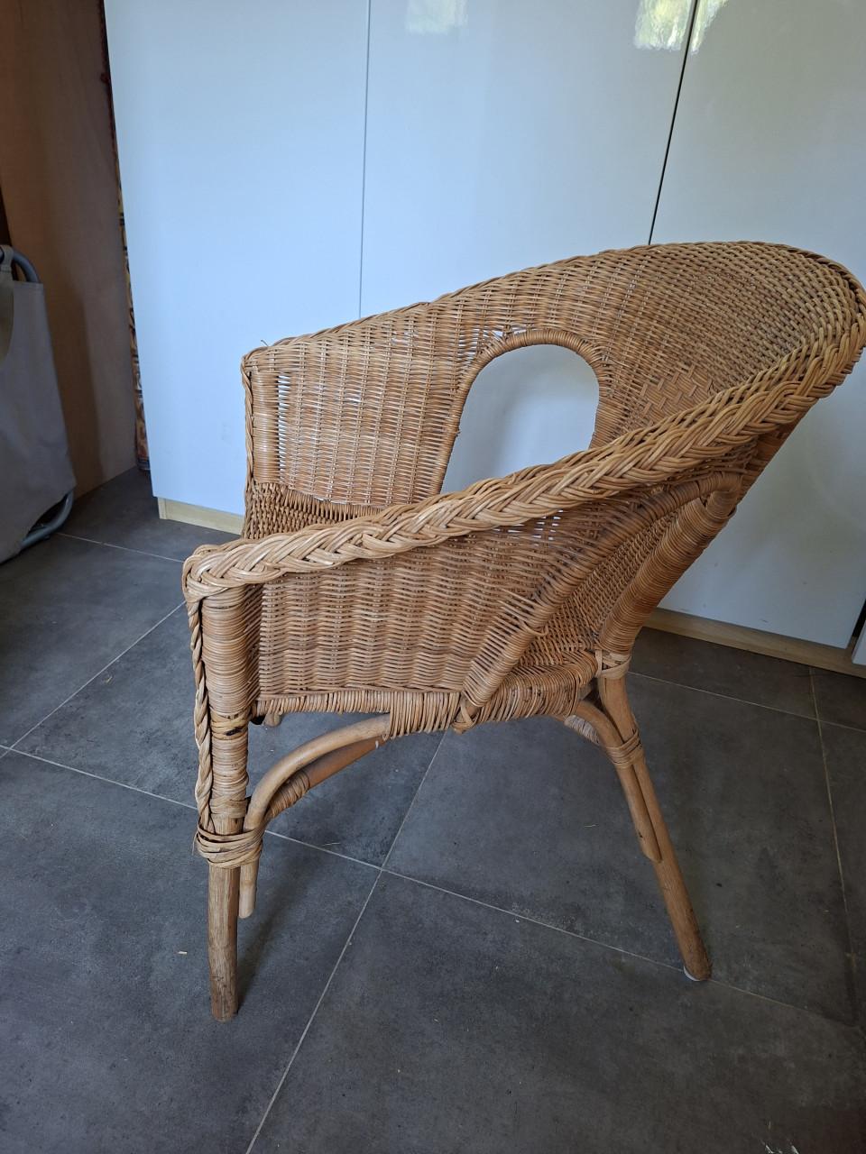 Tuinstoelen (riet, 4 stuks)