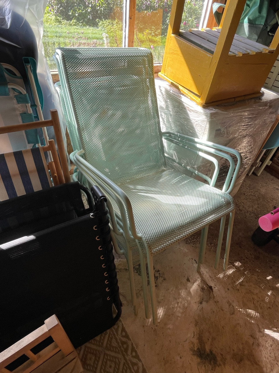 Mintgroene tuinstoelen