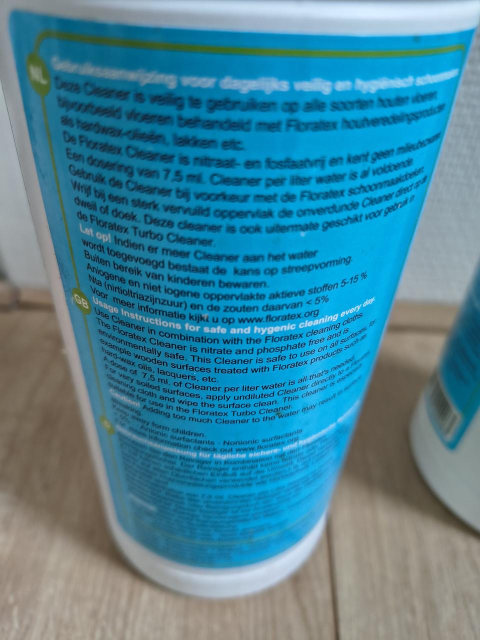 2x Nieuwe fles Floratex parket en laminaat cleaner, 1L.