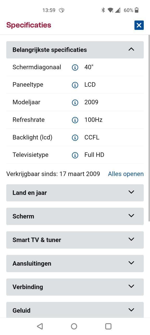 Sony Bravia LCD digital colour TV 40 inch