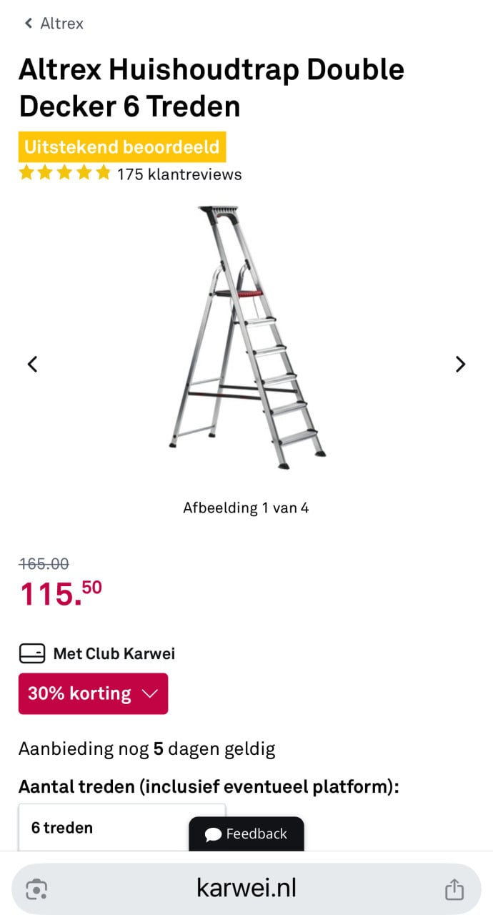 Altrex Huishoudtrap Double Decker 6 Treden winkelprijs €116,- als nieuw