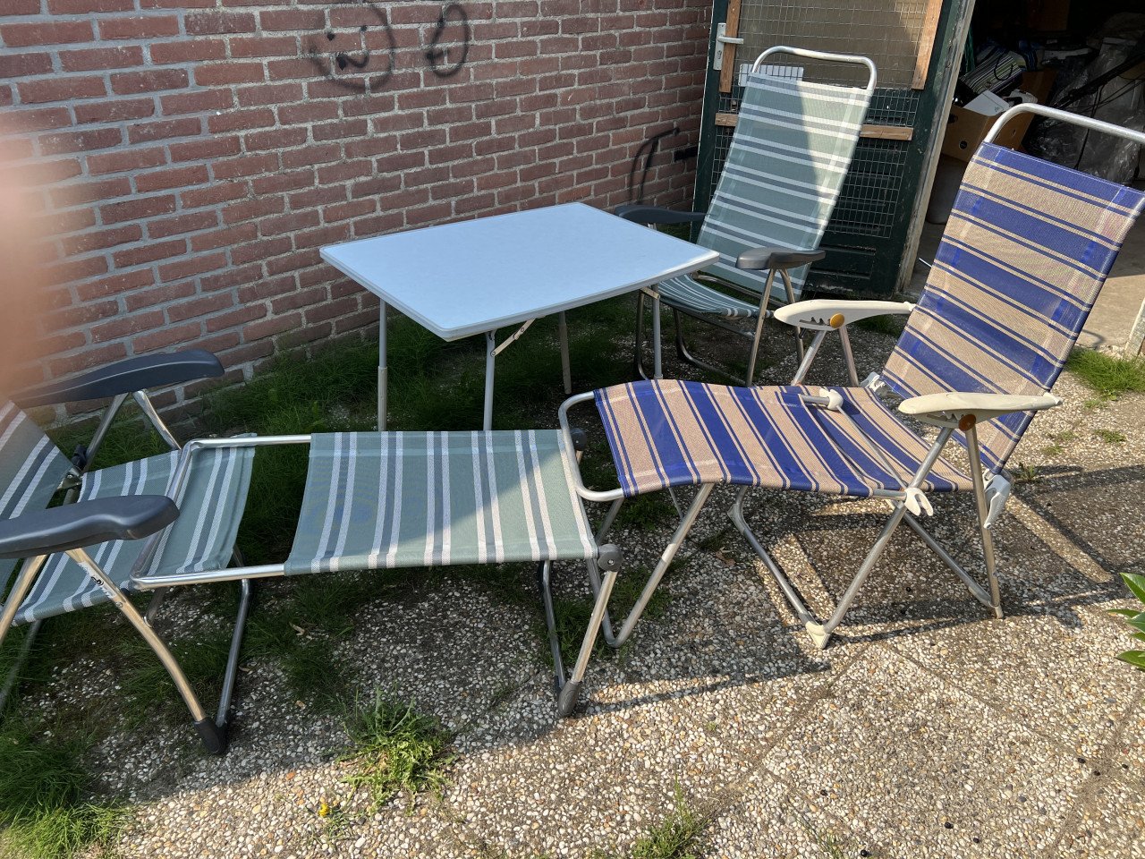 3x Crespo lichtgewicht en extra stevige standenstoelen / kampeerstoelen