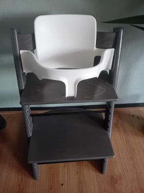 Zwarte stokke met wit babyset