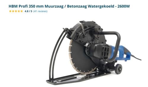 HBM Profi 350 mm Muurzaag / Betonzaag Watergekoeld - 2600W