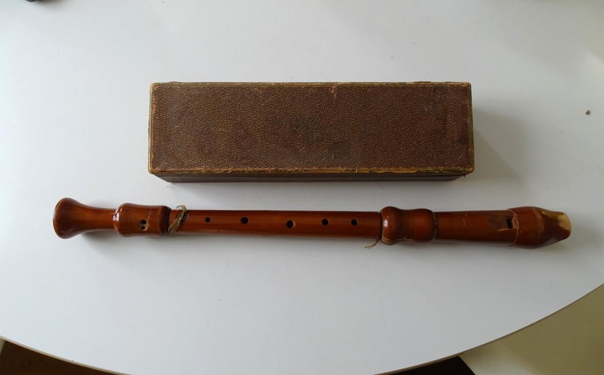 Vintage Houten Johannes Adler Alt Blokfluit barok OPKNAPPER