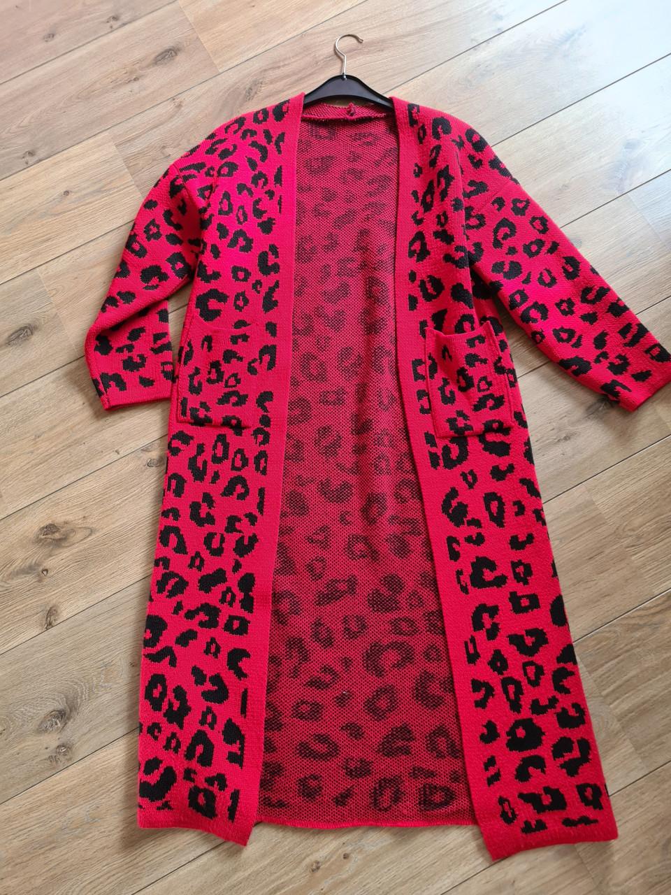 Rood met zwart maxi vest Mt L
