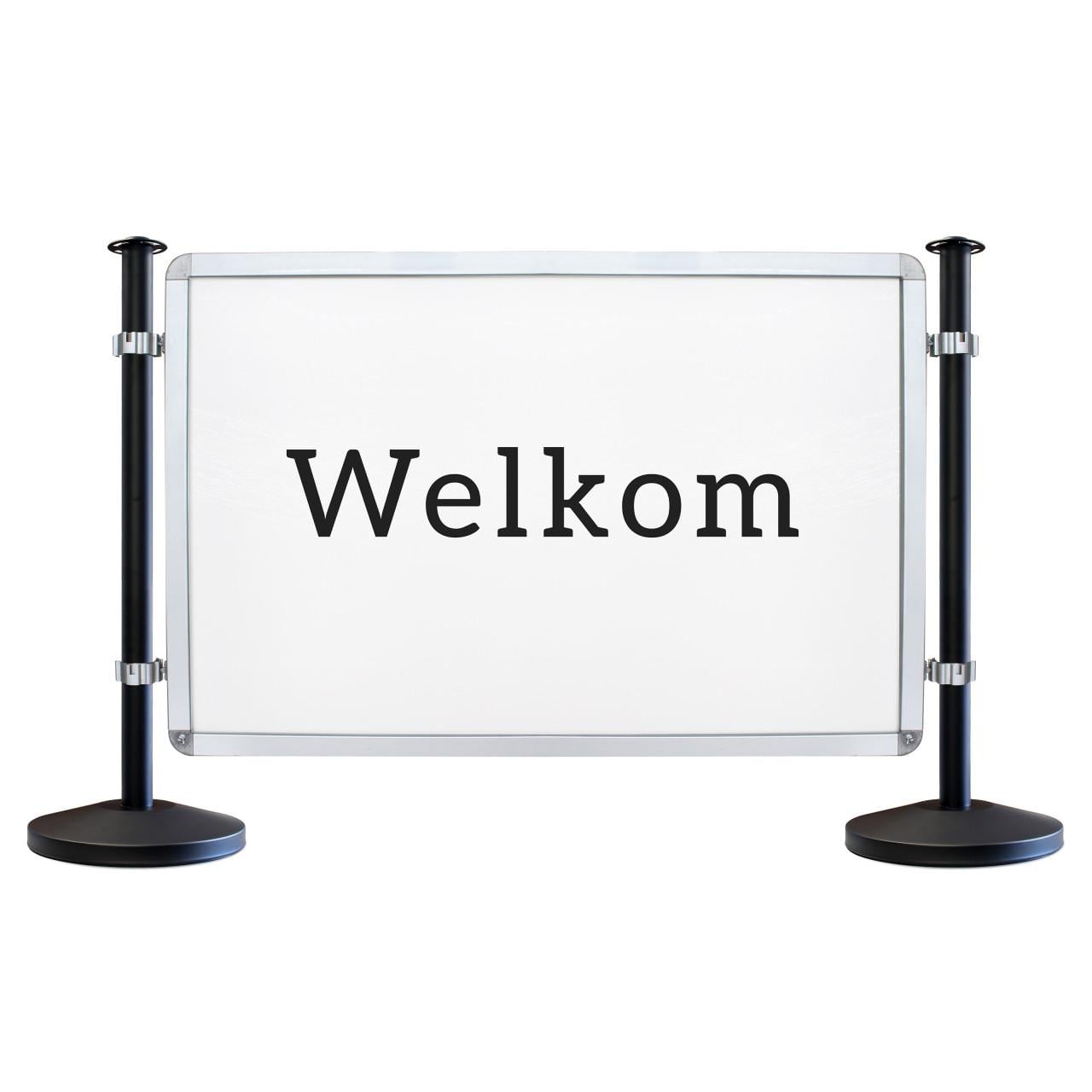 Afzetpalen met display of scherm.