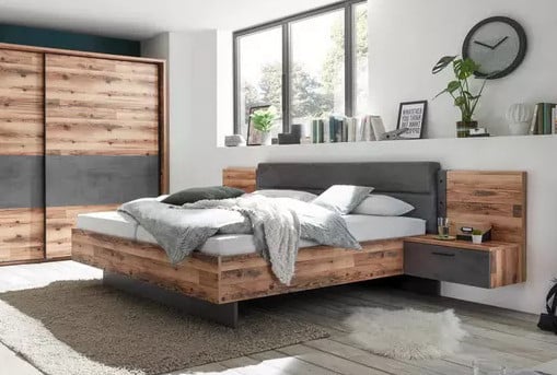 Tweepersoonsbed 180 met Verlichting, 2 Lades + 2 Nachtkastjes