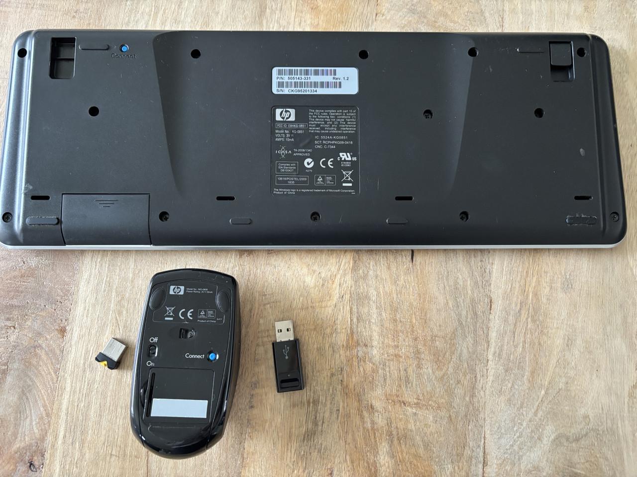 Hp draadloos toetsenbord en muis