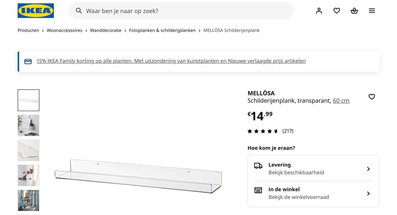 4 IKEA wandplankjes