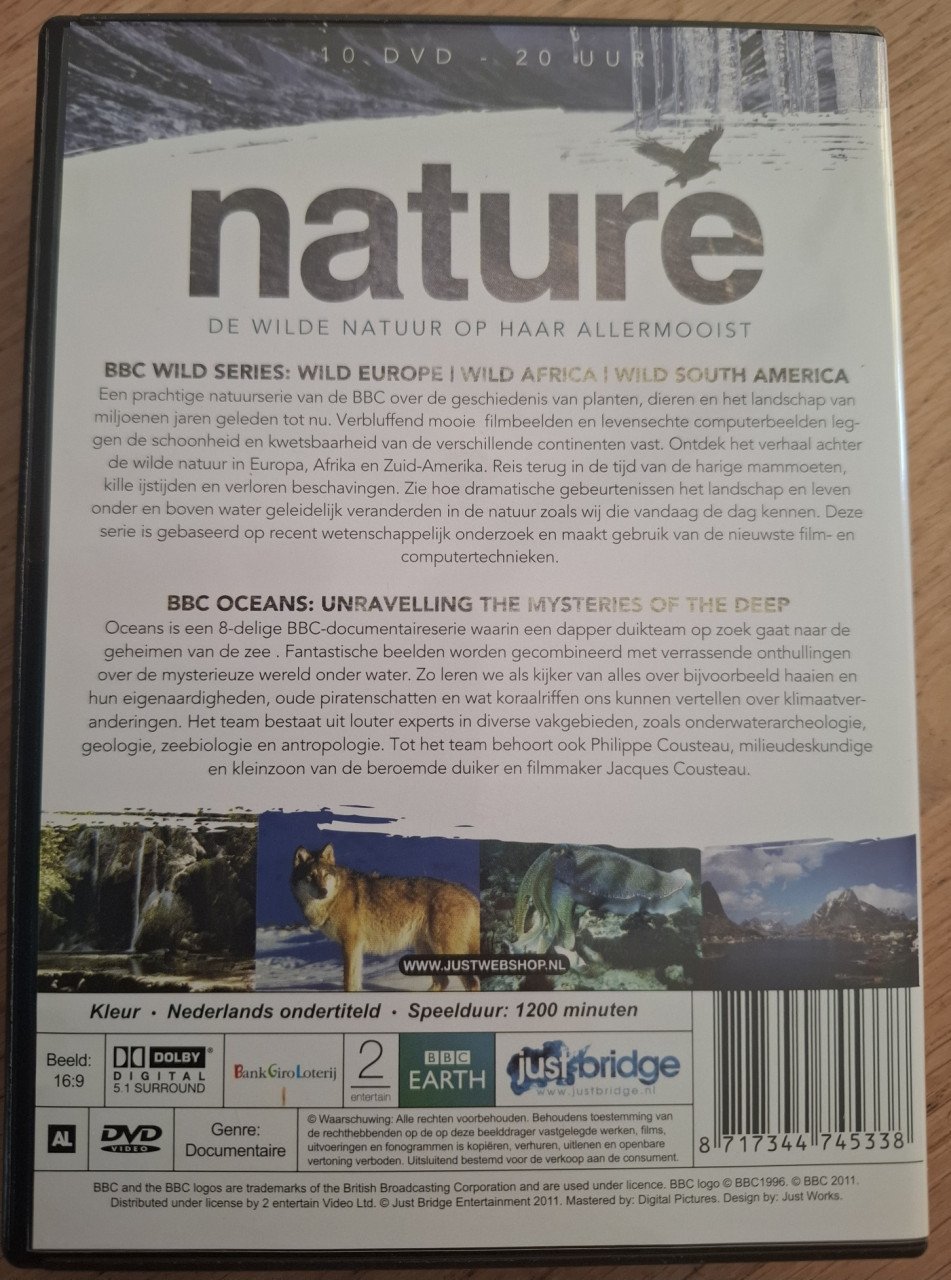 Nature, de wilde natuur op haar allermooist, 10 DVD’s, BBC Earth