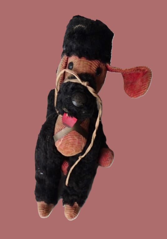 Oude Vintage Poedel Knuffel pop hond