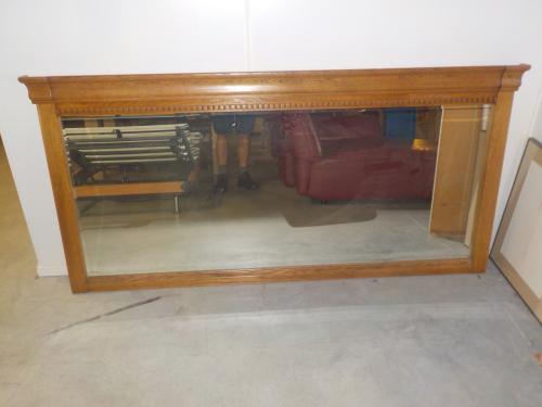 Grote massief eiken spiegel in vrijwel nieuw staat 210 x 100 cm