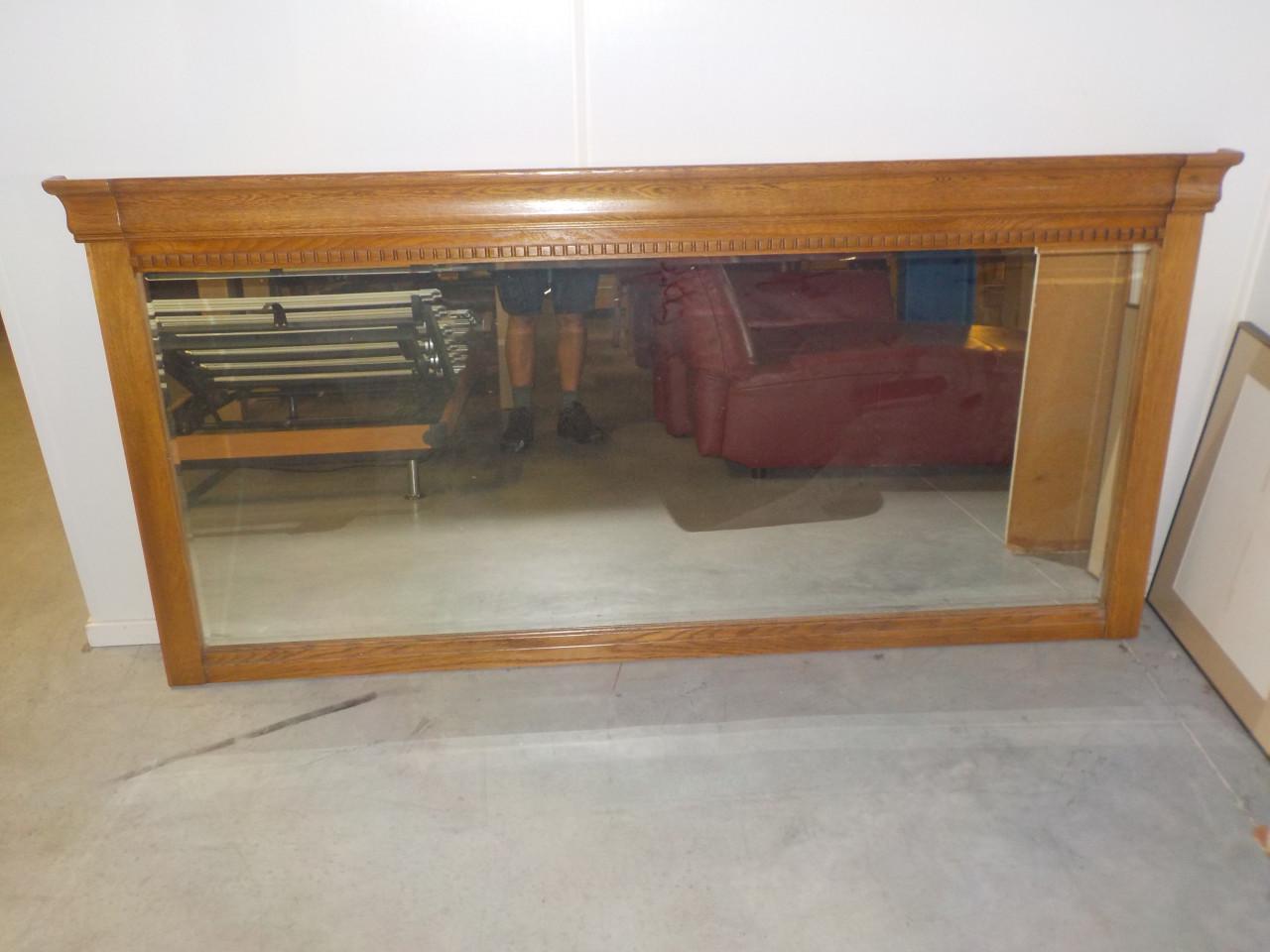 Grote massief eiken spiegel in vrijwel nieuw staat 210 x 100 cm