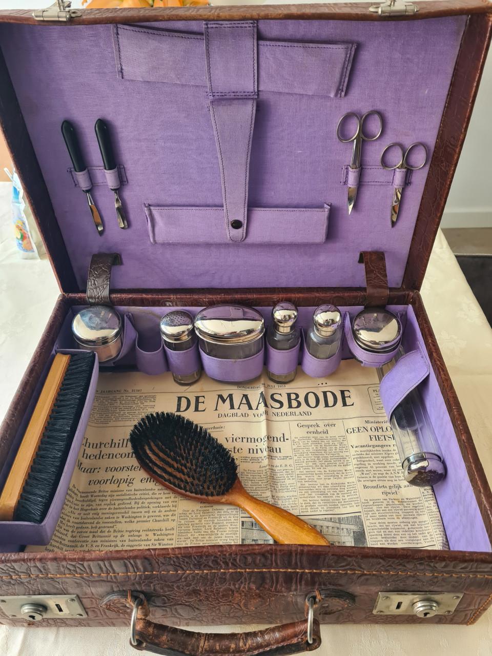 Vintage toilet reis koffer