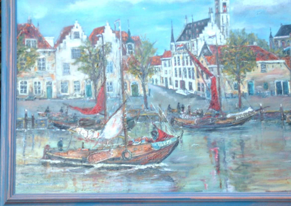 Oude visserij op de zeil