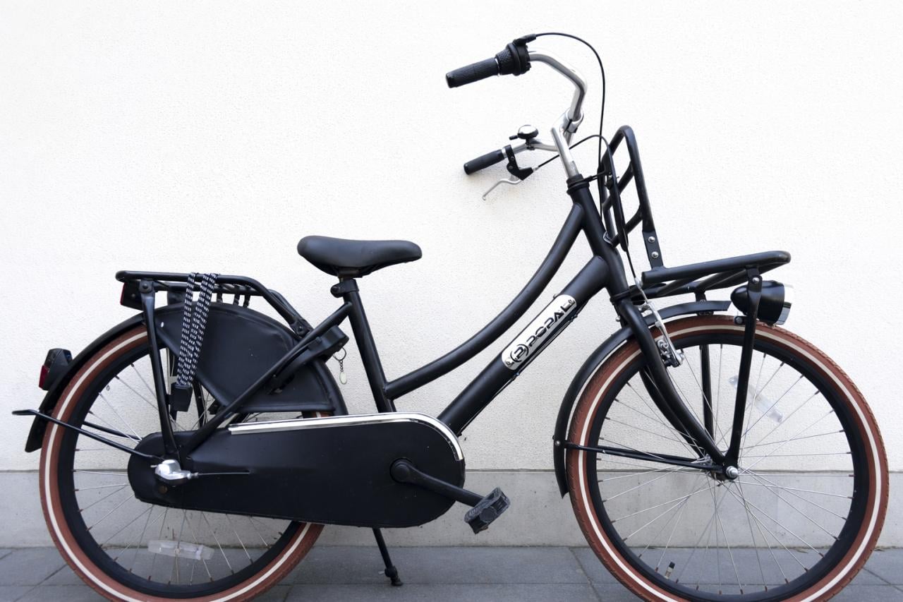 🚲🖤 Popal Daily Dutch 22 inch Meisjesfiets – Zwart