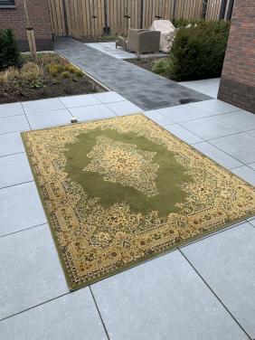 ✨Super Leuk Groen Vintage Vloerkleed Zuiver Scheerwol ✨