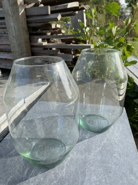 2 glazen vazen