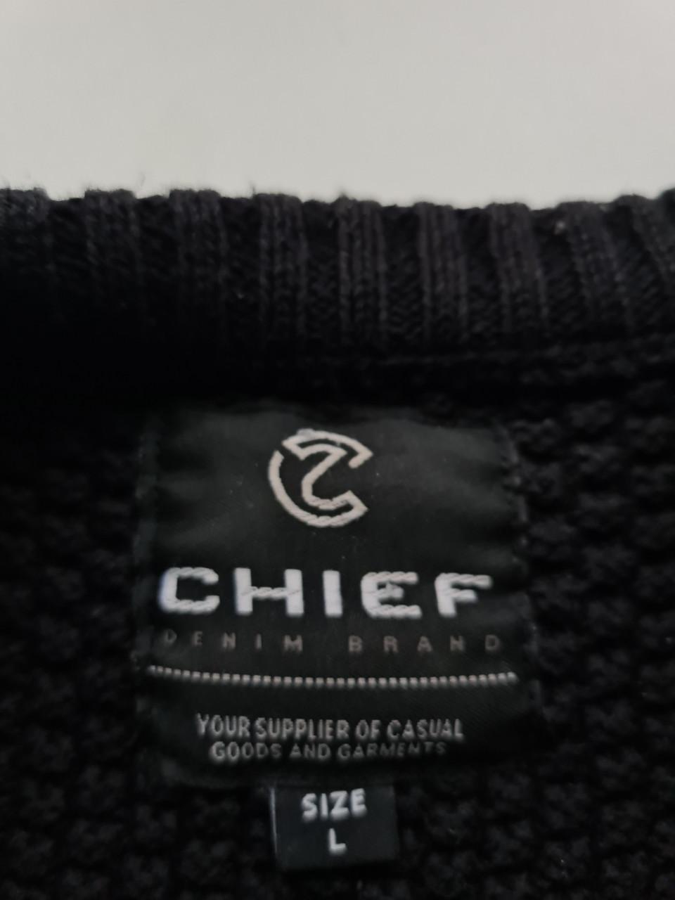 Zwart ,gemêleerde gebreide trui van Chief  Maat L