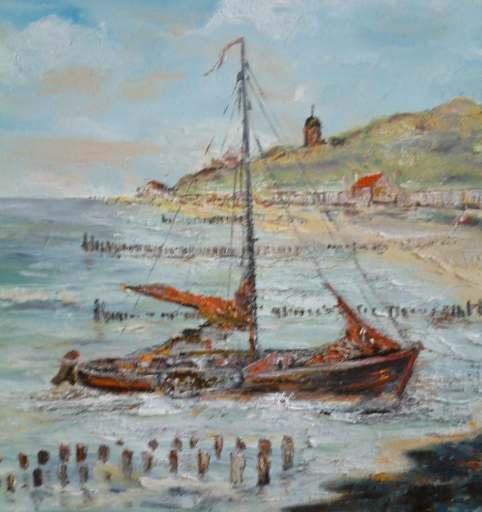 Abraham Caljouw  sr  Veere de molen nat in nat olie verf op doek