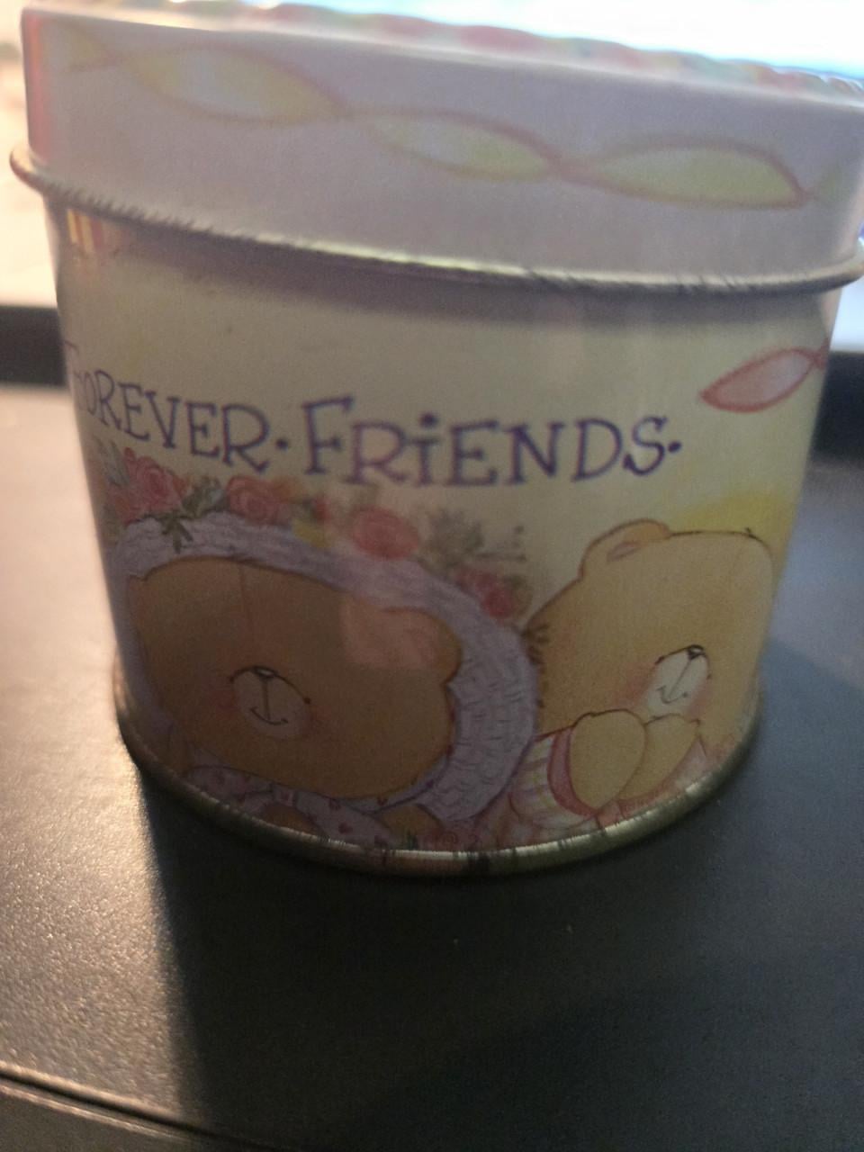 Vintage Forever Friends blik uit 1994  H5 cm Ø 7cm