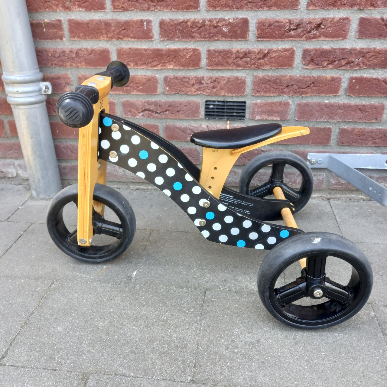 Houten loopfiets 2 in 1