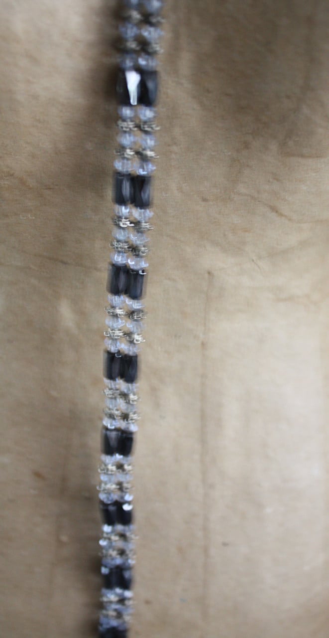 Magneet ketting-armband grijze kralen