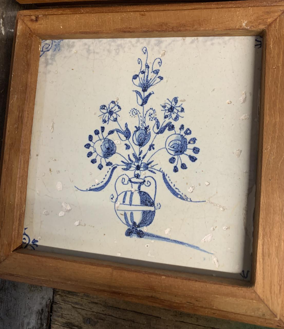 Antiek - Delfsblauwe tegeltjes