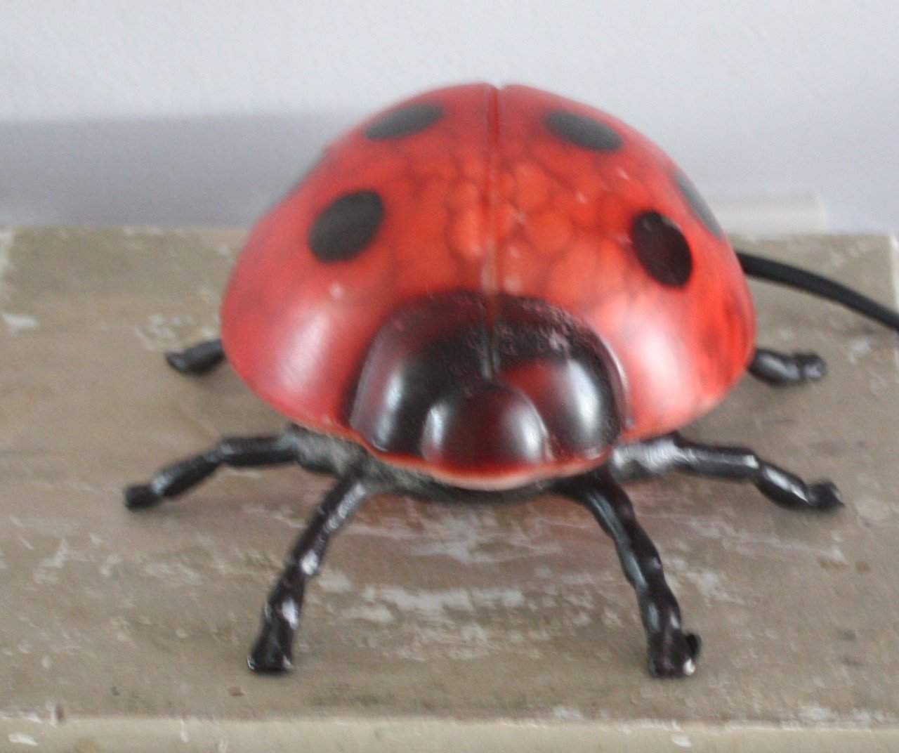 Lieveheersbeestje lamp glas en metaal