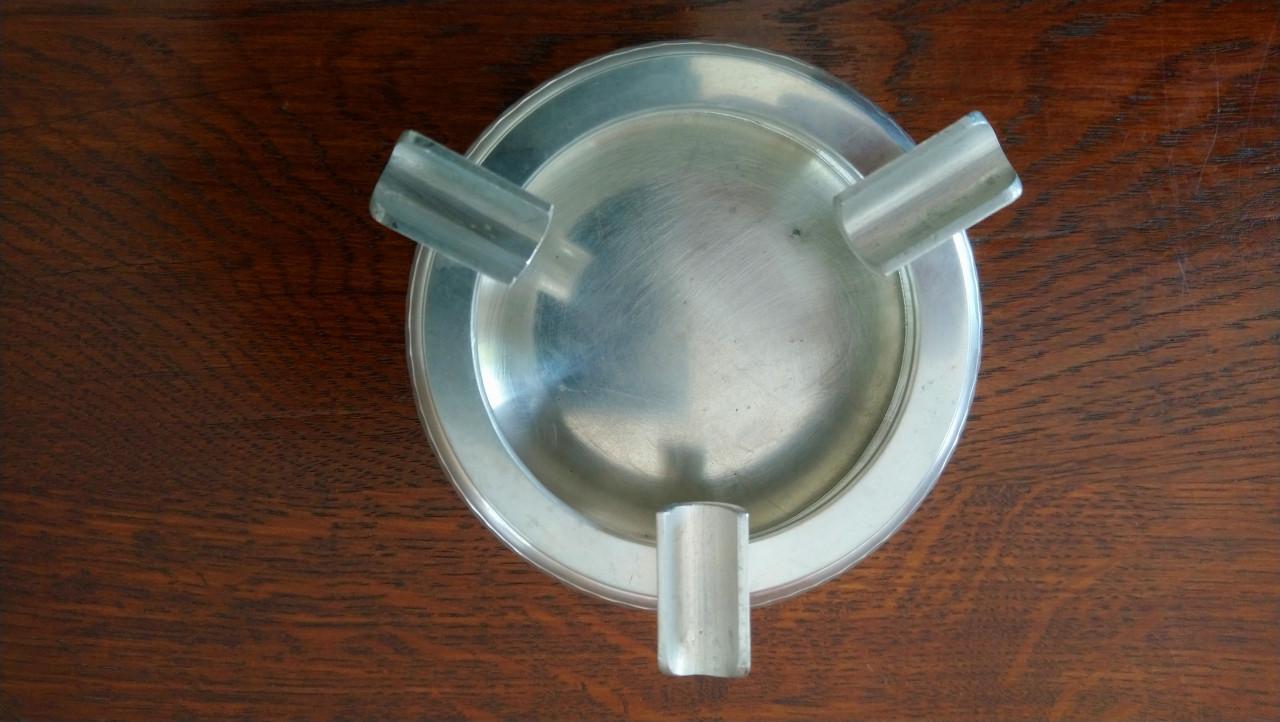 Vintage Banka Tin Indonesia asbakje gehamerd tin
