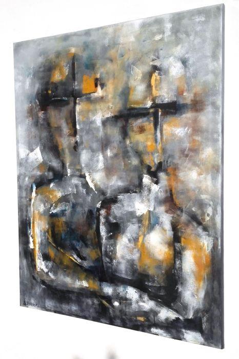 "Holding on to you " Acrylschilderij van Suzanne Visser, 100 cm x 80 cm