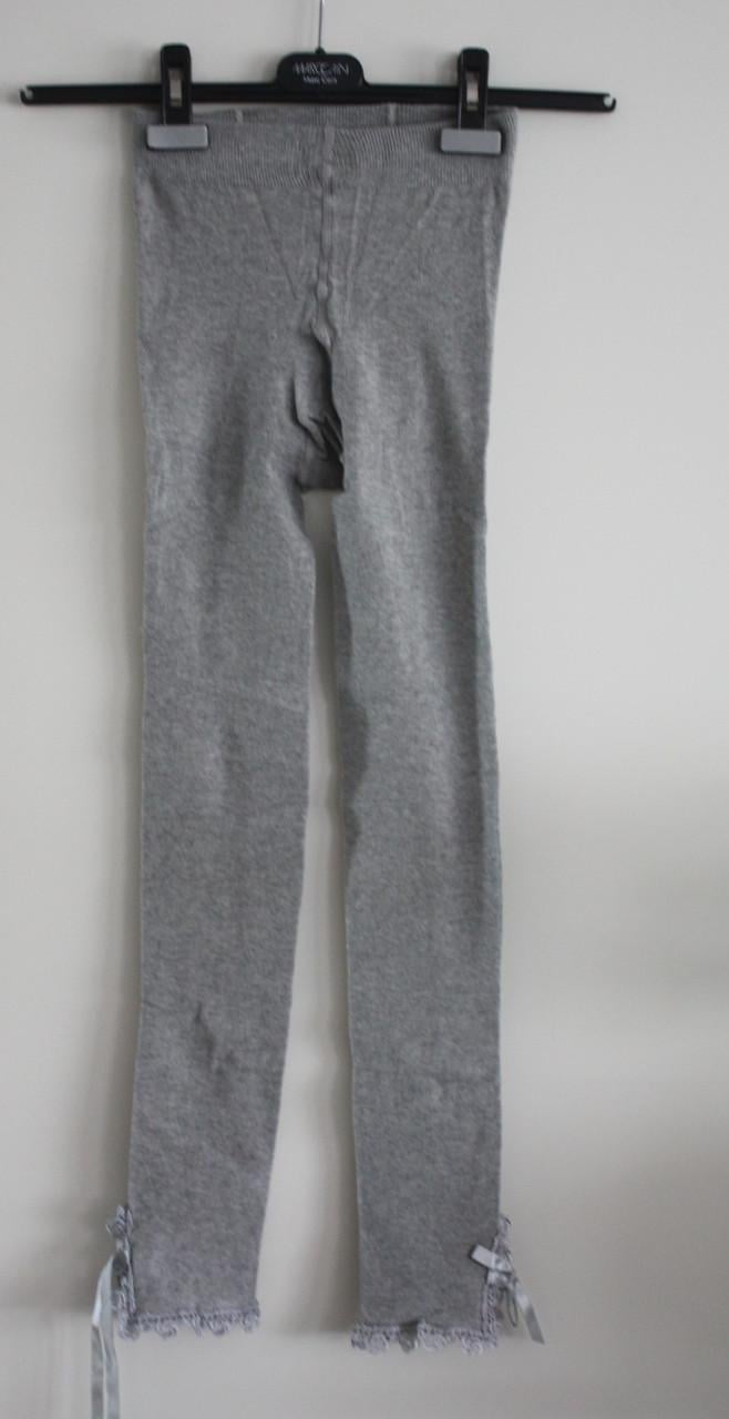 Grijze legging met kanten onderkant maat L