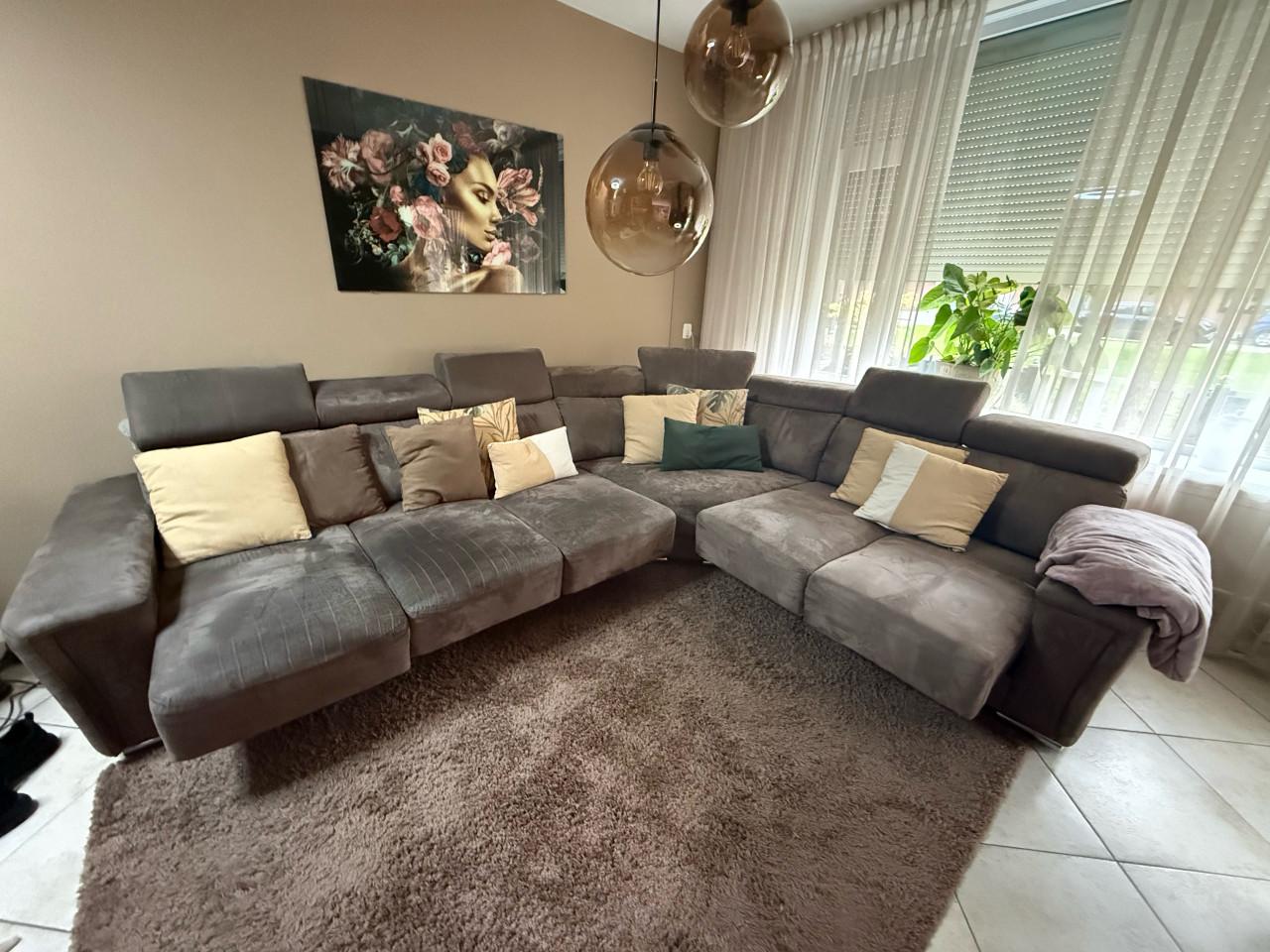 Grote hoekbank bruin