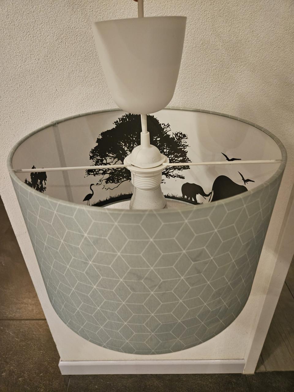 Hanglamp mint groen, dieren. Bijv. voor baby/kinderkamer