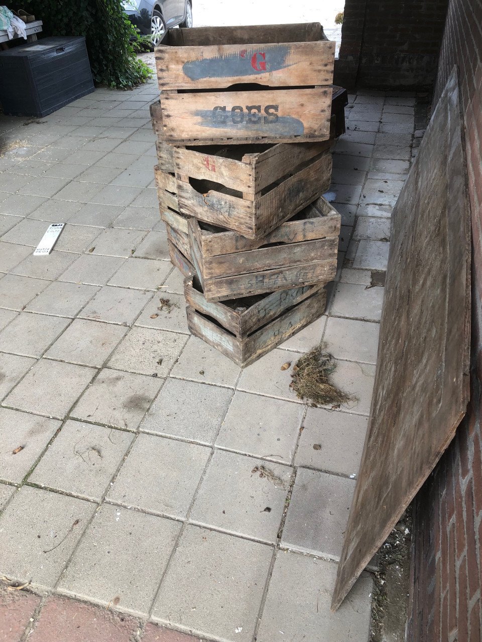 Oude fruitkistjes