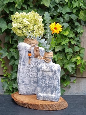 Workshop flessen en potten in betonlook